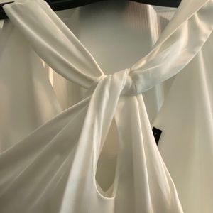 White House Black Market White Satin Blouse